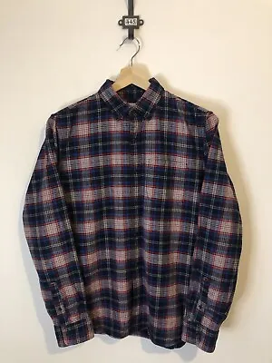 Gap Blue Red Green Pink Plaid Flannel Shirt Size M Long Sleeves Pocket 014 • £7.50