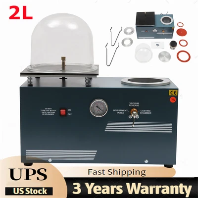 $639.01 • Buy 2L Jewelry Vacuum Cast Investment 5CFM Lost Wax Investing Machine & 9 X8  Hood