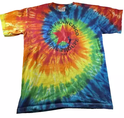 San Francisco Mime Troupe Tie Dye T Shirt Rainbow Shirt Graphic Medium Bayside • $35.99