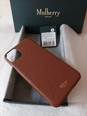 Mulberry IPhone 11 Pro Max Phone Cover Case Oak Brown Leather Gift Box BNIB NEW • £75