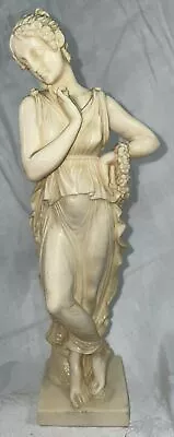 G. Ruggeri Statue Art Sculpture Canova Woman Hand On Chin Italy 9.5” Tall Vtg • $60