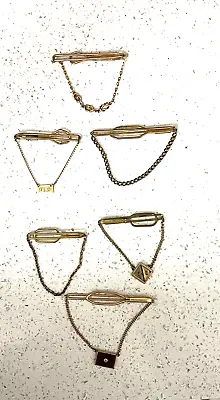 Vintage Various Tie Bar Clip Chains Lot Of 6 - Swank And Others • $12.99