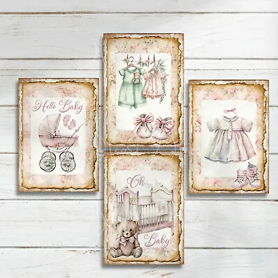 A6 Baby Girl Card Toppers Cardmaking Scrapbooking Tags Craft • £2.80