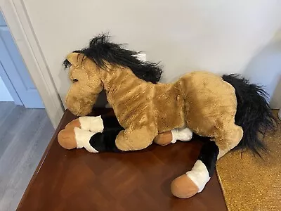 E&j Classic Limited 17  Lying Plush Brown Stuffed Horse Pony Black Mane & Tail • $15