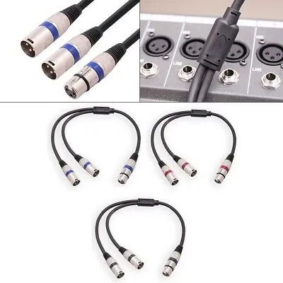 Balanced XLR Y Cable For Microphone Splitting Female XLR To Dual Male XLR • £14.11