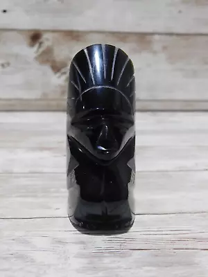 Black Onyx Stone Obsidian Mayan Aztec Carved Statue 3” Tall Free Shipping • $14.99