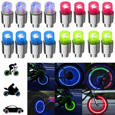 4Pcs LED Wheel Tire Air Valve Stem Caps Neon Light For Motorcycle Car Bicycle • $6.58