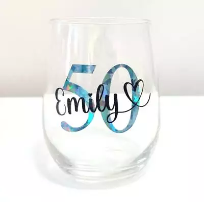 £10.99 • Buy Personalised/Custom Birthday Stemless Wine Glass Gift 18th 21st 30th 40th 50th