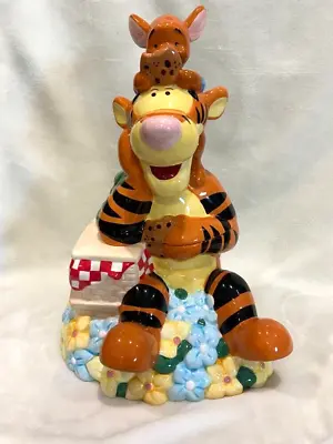 Disney Winnie The Pooh Tigger And Roo Talking Ceramic Cookie Jar EXCELLENT Cond • $68.50