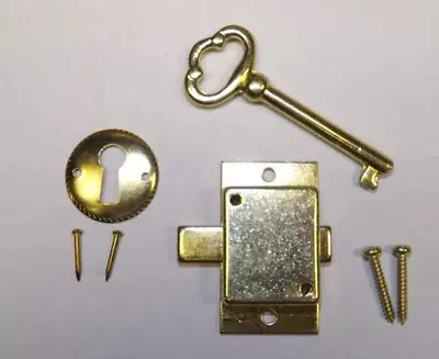 Grandfather Clock Door Lock & Key Set NEW Brass Ridgeway Howard Miller Sligh • $18.97