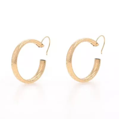 Gold Filled Vintage Hoop Earrings - Scrollwork Pierced • $39.99