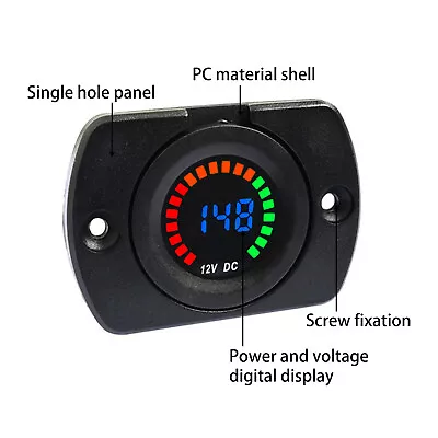 DC 12V-24V LED Digital Voltmeter Battery Voltage Meter Monitor Gauge Car Boat • £11.55