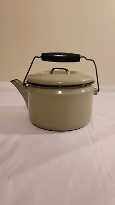 Vintage Enamel Ware Green Teapot Kettle • $19.50