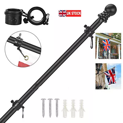 £12.32 • Buy Adjustable Flagpole Stainless Steel Telescopic Flag Pole Outdoor Garden Yard 6FT