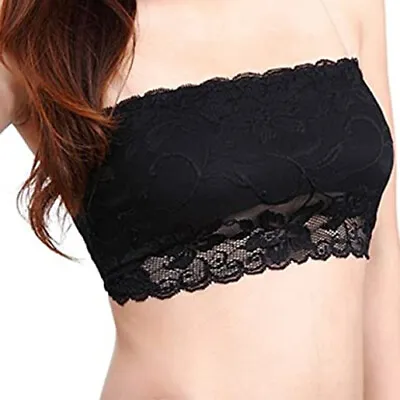 £4.99 • Buy Womens/Girls  Lace Bandeau Crop Top Boob Tube  One Size 6 - 8 (Small)  UK Seller