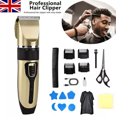 Professional Electric Mens Hair Trimmers Cordless Clippers Body Shaver Machine • £10.15