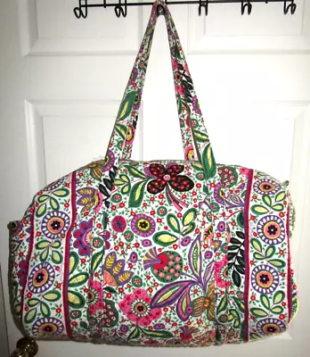 Vera Bradley XL LARGE QUILTED DUFFLE BAG FLOWERS PAISLEY FLORAL 22 X12 X8  • $40