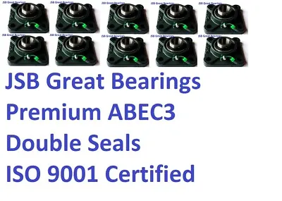 (10) Premium UCF205-16 Double Seal ABEC3 Square Flange Bearings 1 Bore UCF205-16 • $65.09