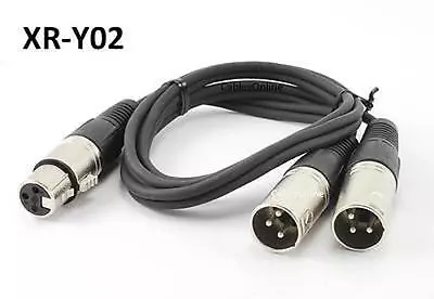 3ft XLR (3-Pin) Female Plug To 2-XLR Male Y-Splitter Cable CablesOnline XR-Y02 • £12.30