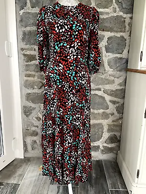 Ladies Midaxi Dress M&s Collection S14  Redgreen Mix **partychristmascruise** • £7.99
