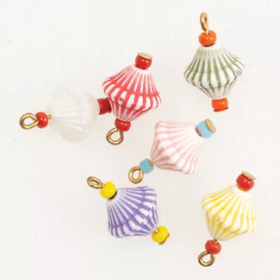 Dollhouse Miniature Lantern Ornaments Striped Set Of 6 • $4.30