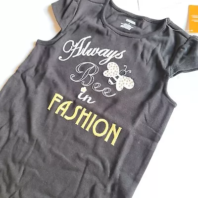 $13 • Buy Gymboree Girls 7 Bee Chic Always Be In Fashion Black Tee Shirt NWT