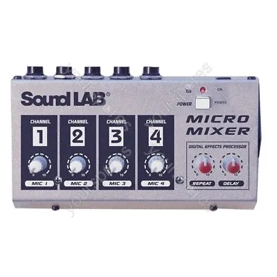 Soundlab 4 Channel Mono Microphone Mixer With Effects • £23.68