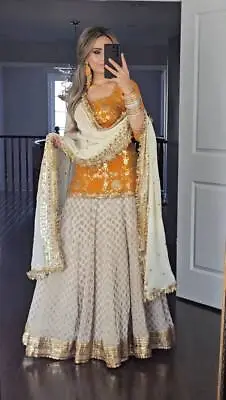 Indian Traditional Long Top Lehenga Wedding Lehenga Designer Lehenga For Women • $72.25