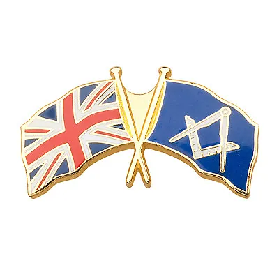 New Masonic UK Crossed Flag Masonic Freemasons Badge • £4.79