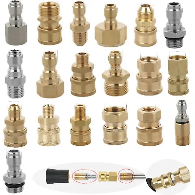 1/4  Male/Female Coupler Hose Quick Adaptor High Pressure Washer Brass Connect • $6.70