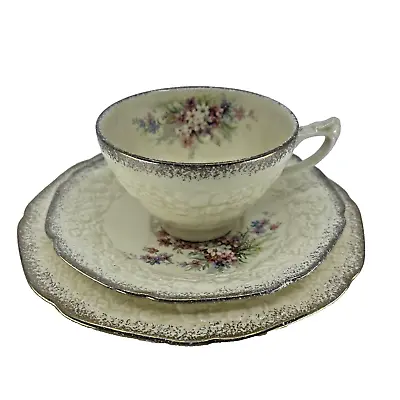 Tea Cup Saucer Plate - Trio - Crown Ducal - Florentine - Picardy - Vintage • $17