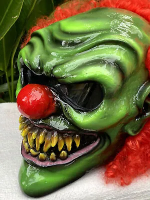 Skull Motorcycle Helmet 3D Custom Helmet Monster Clown Helmet With Red Hair • $299