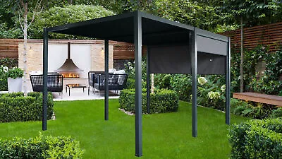 Veranda Pergola Aluminium Shutter Roof 3m X 3m Garden 3m X 4m Louvered +/- Blind • £199.99