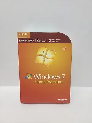 Microsoft Windows 7 Home Premium Upgrade Family Pack 2-Disc 3PC 32 & 64 Bit • $35