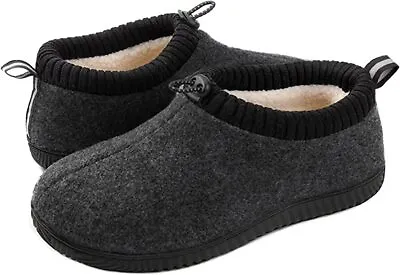 Men's Closed Back Slippers With Drawstring Collar House Shoes Indoor/outdoor • $14.39