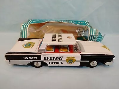 Vintage Tin Highway Patrol 5657 Friction Toy Car Taiyo Japan With Original Box  • $100