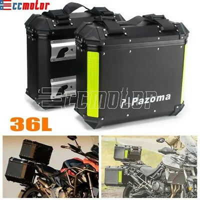 2xSide Case 36L Hard Saddlebags Motorcycle Tour Trunk Luggage & Mounting Bracket • $682.62