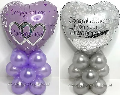 £4.99 • Buy On Your Engagement Foil Heart Balloon Display Kit Party Table Decor No Helium