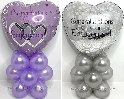 £4.99 • Buy On Your Engagement Foil Heart Balloon Display Kit Party Table Decor No Helium