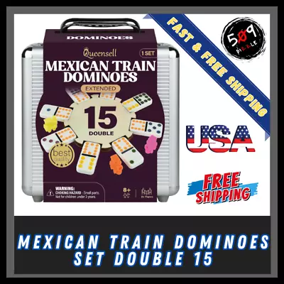 Mexican Train Dominoes Set Double 15 Dominoes Set For Adults And Family Mex... • $51.25
