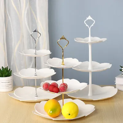 3 Tier Cake Stand Afternoon Tea Wedding Party Plates Tableware Vintage Embossed • £9.99