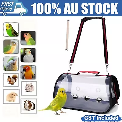 Portable Pet Bird Parrot Carrier Transparent Breathable Travel Cage Tote Bag AU • $23.89
