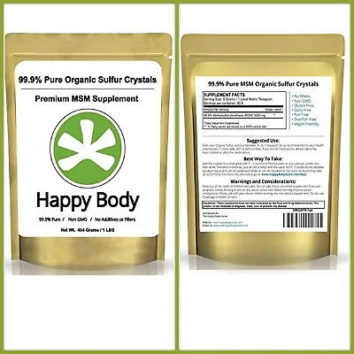 Pure MSM Organic Premium MSM Supplement Sulfur Crystals 1 LBS HappyBody • $44.53