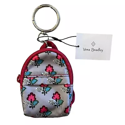 Vera Bradley Iconic Bag Charm Bordeaux Ditsy Key Chain Floral Change Pouch NWT • $17