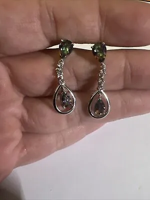 Gorgeous Sterling Silver Mystic Topaz Dangle Earrings • $29.99
