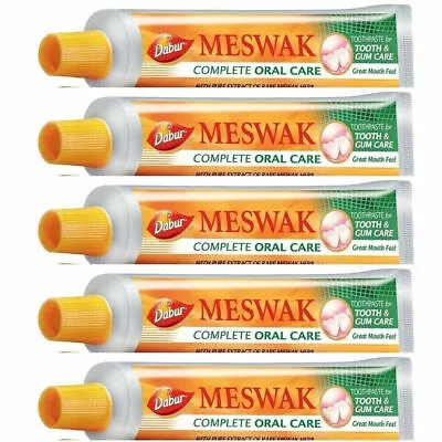 Pack Of 5 X Dabur Meswak Toothpaste 200g Each For Gums And Teeth Regular US • $37.41