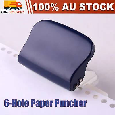 6 Hole 5 Sheet Paper Punch Craft Cutter Adjustable DIY Loose-Leaf Paper Puncher • $15.99