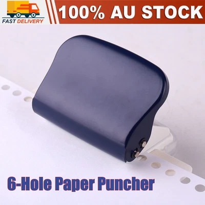 6 Hole 5 Sheet Paper Punch Craft Cutter Adjustable DIY Loose-Leaf Paper Puncher • $15.99