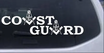 Coast Guard Masonic  Car Or Truck Window Laptop Decal Sticker White 10X3.1 • $6.19