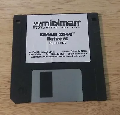 3.5  Drivers Floppy Disk For DMAN 2044 Midiman  • $8.44